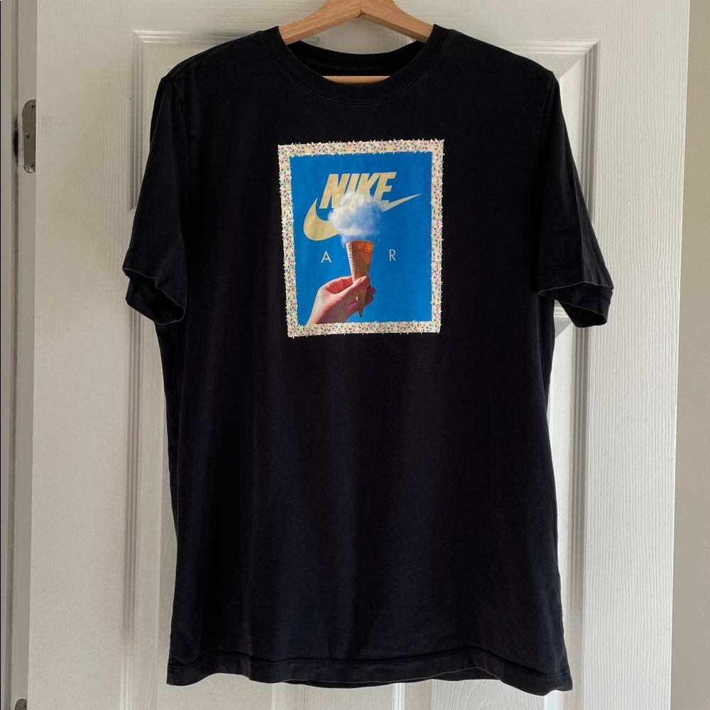 Nike Black Tee with Blue Ice Cream Graphic